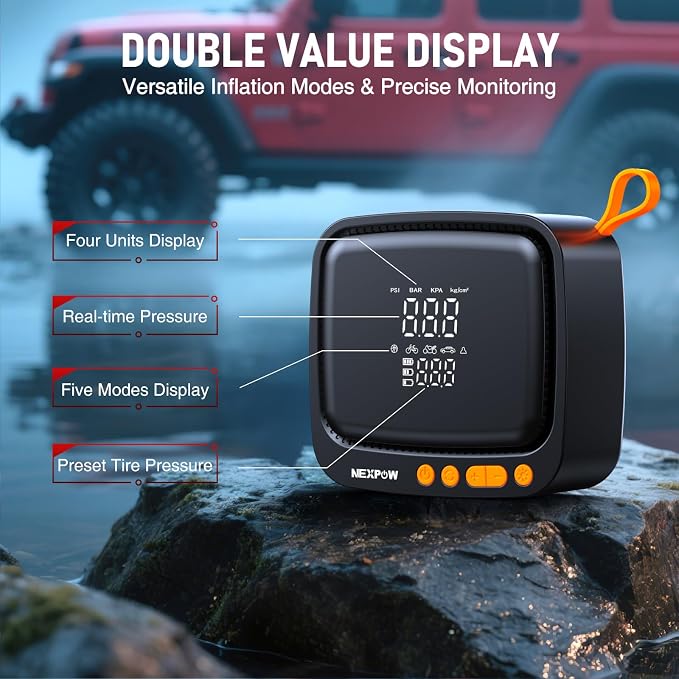 NEXPOW Tire Inflator Portable Air Compressor, 180 PSI Cordless Air Pump - Image 6