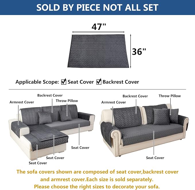 Eismodra Couch Cover, Sectional Couch Covers, Sofa Covers - Image 5