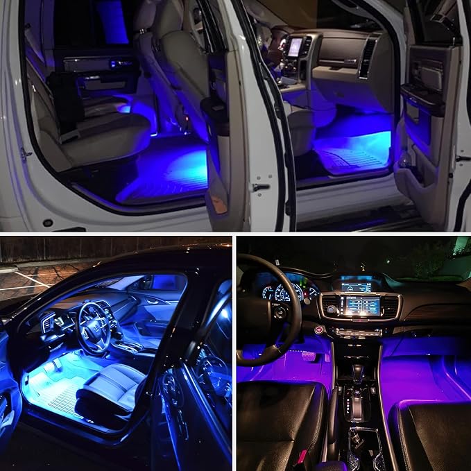 Nilight 4PCS USB Interior Car Lights 48 LEDs RGB LED Strips Lights - Image 8