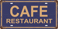 Cafe Restaurant Space Vintage Metal Tin Sign License Plate Bar Cafe Garage Cave by Unknown