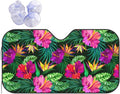 Tropical Flowers Car Windshield Sunshade Front Window Sun Visor Protector by mutakin