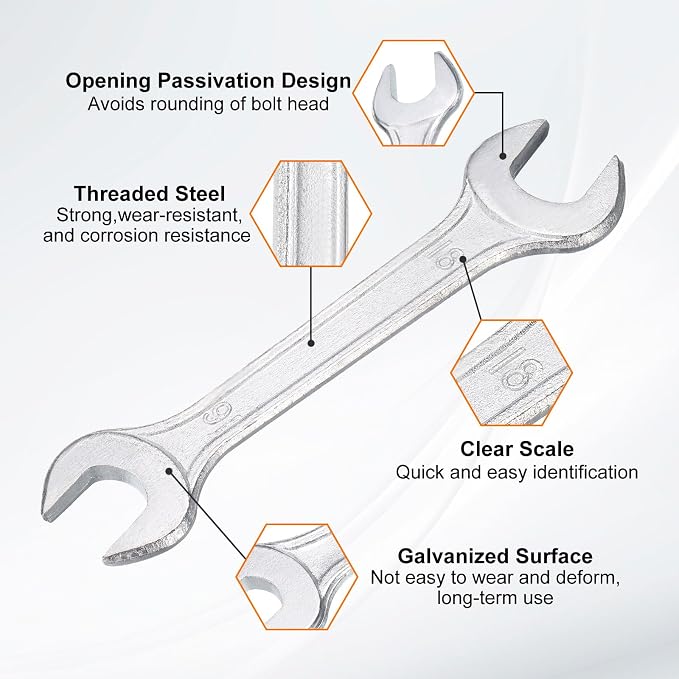 HARFINGTON Double Open End Wrench 16mm x 18mm Metric 15 Degree Offset Angle - Image 4