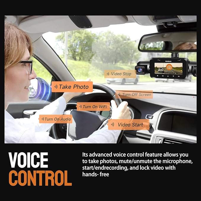 360° Dash Cam Front and Rear Inside, 4 Channel FHD 4 * 1080P, Wi-Fi GPS Voice - Image 5