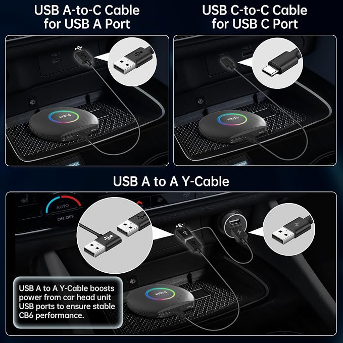 Ai Box Carplay/Android Auto Wireless Adapter, Android 13 6-in-1 Ai Box - Image 7