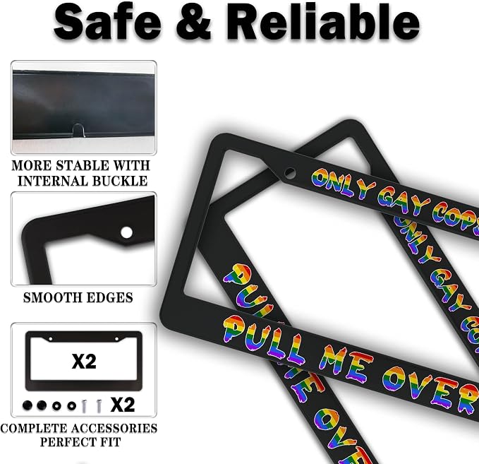 License Plate Frames Black and White Automotive Exterior Accessories Only Gay - Image 4