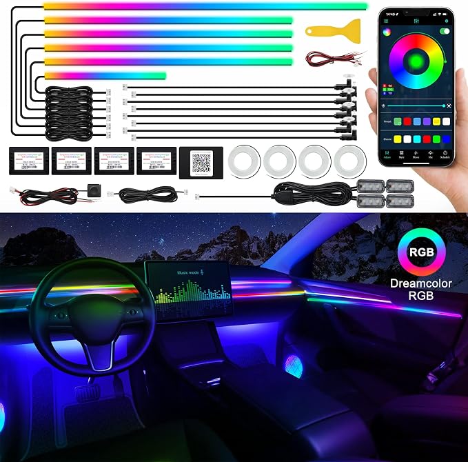 Dreamcolor Acrylic Interior Car LED Strip Light by MAODANER
