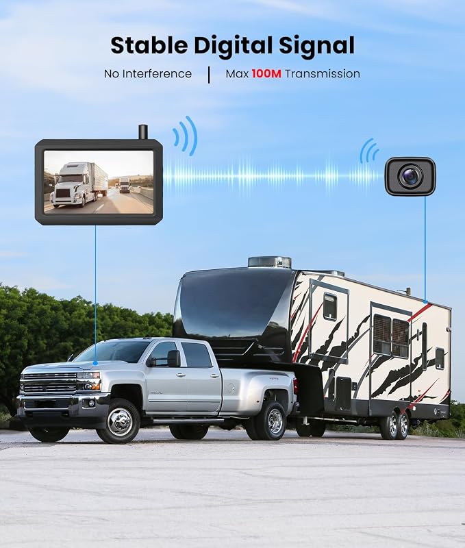 Wireless Backup Camera for Trucks: 5 Inch HD Monitor, Easy Install Stable - Image 3