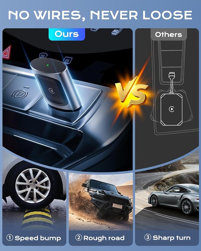 AuroraLink Wireless Carplay & Android Auto Adapter 2-in-1 Stable & No Delay - Image 4
