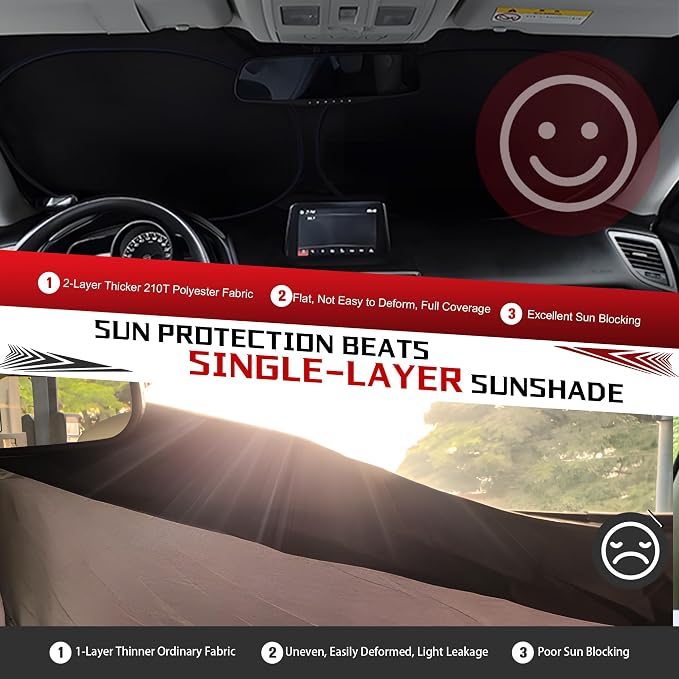 Windshield Sun Shade for 2021-2025 KIA K5 Foldable Sun Sunshade for Car Front - Image 5