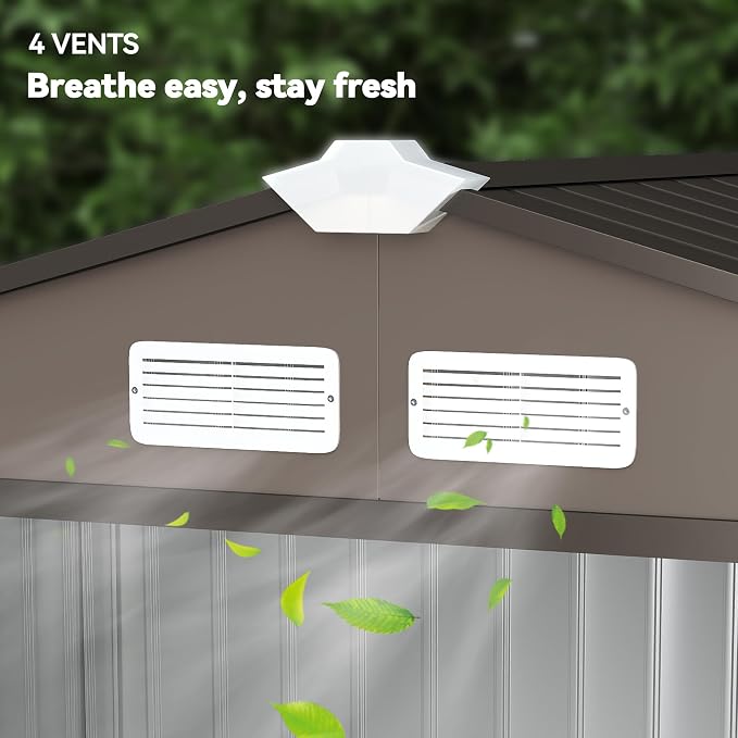 Outsunny 7' x 4' Outdoor Storage Shed, Garden Tool Metal Shed - Image 8