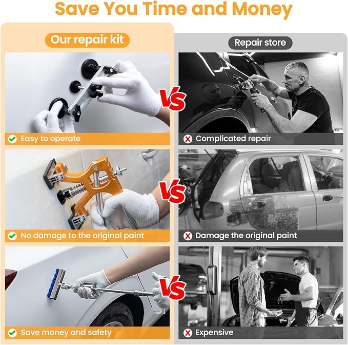 134PCS Dent Puller, Paintless Dent Removal Kit – All-in-One Car Dent Puller Kit - Image 3
