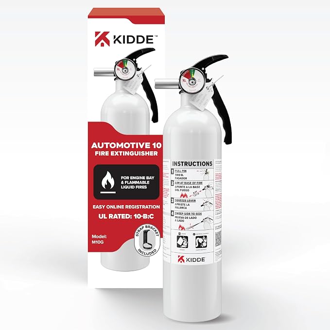 Kidde Fire Extinguisher for Vehicles, Single-Use 10BC by Kidde