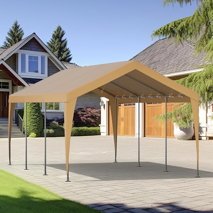 Carport 12x20 Heavy Duty Portable Garage, Galvanized Frame Carport Canopy - Image 8