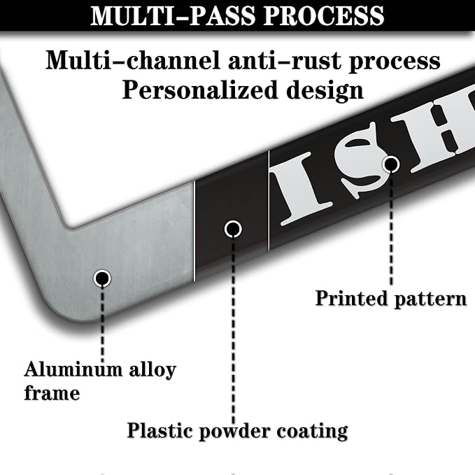Automotive Exterior Accessories Black and White License Plate Frames I'd Rather - Image 5