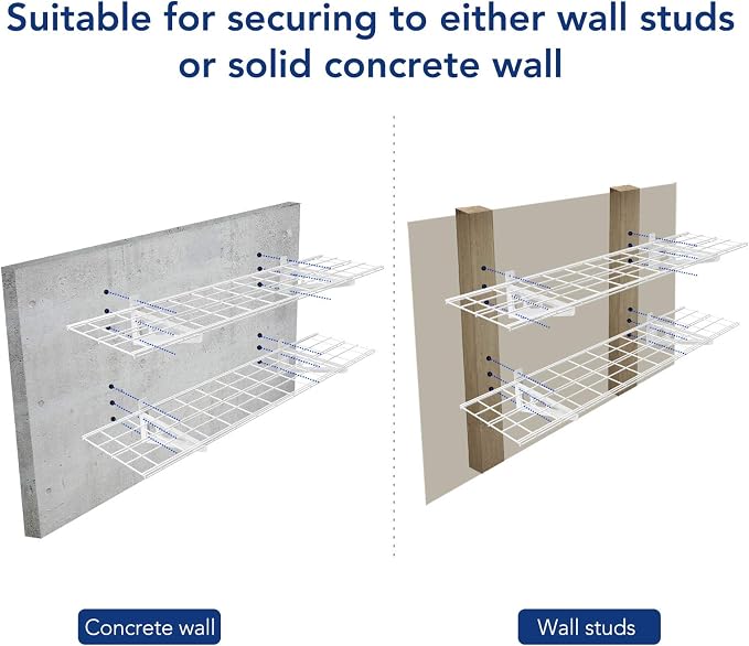 FLEXIMOUNTS 2-Pack 1x4ft 12-inch-by-48-inch Wall Shelf Garage Storage Rack Wall - Image 6