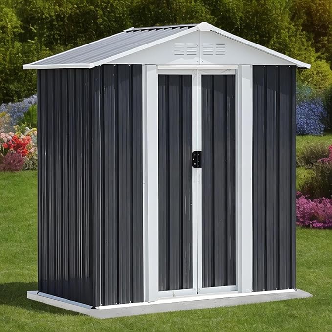 Outdoor Sheds 5FT x 3FT Outdoor Storage, Metal Anti-Corrosion Utility Tool House - Image 4