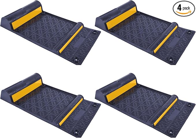 22" x 11.5" Rubber Parking Guide Mat, Heavy-Duty Wheel Stoppers by YOURSAFETYOURPRIORITY