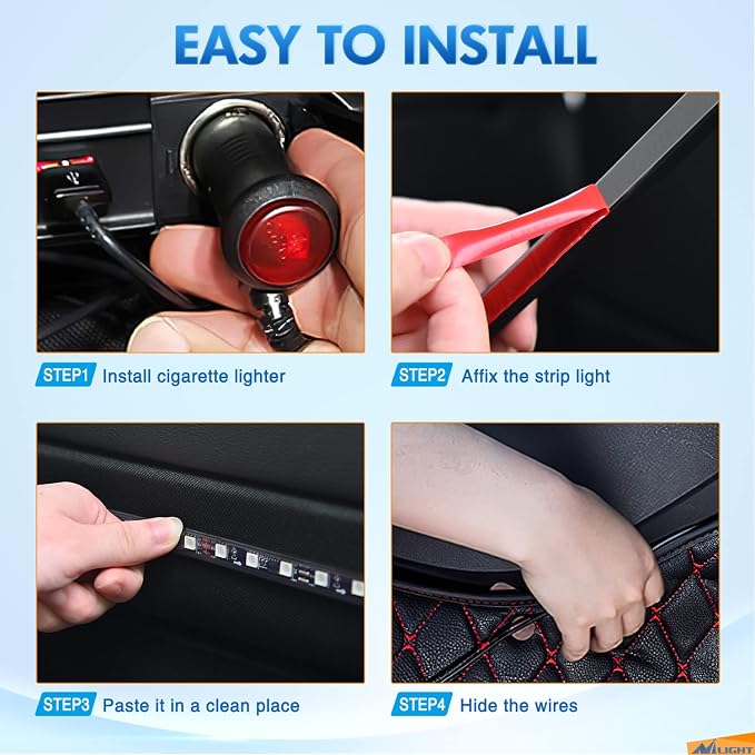 Nilight RGB LED Car Interior Stripe Light - Image 6