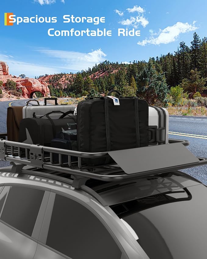 51" x 36" Universal Roof Rack Basket, 200 Lbs Capacity Rooftop Cargo Carrier - Image 6