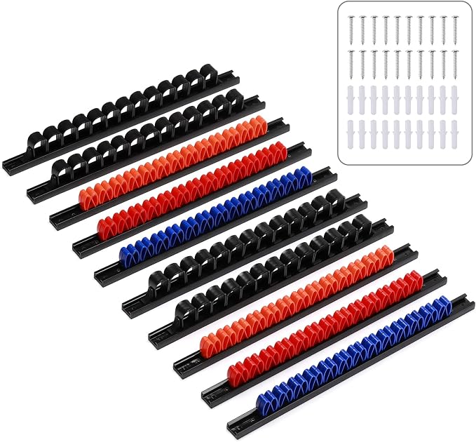 CASOMAN 10 pcs Screwdriver Organizer and Wrench Organizer, Wall Mount, Hand - Image 2