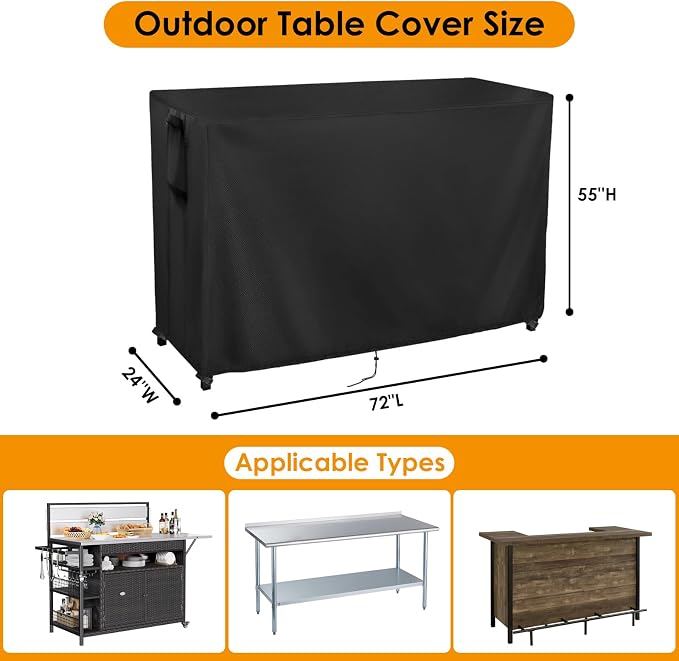 Kingling Outdoor Prep Table Covers, Waterproof Stainless Steel Table Cover - Image 3