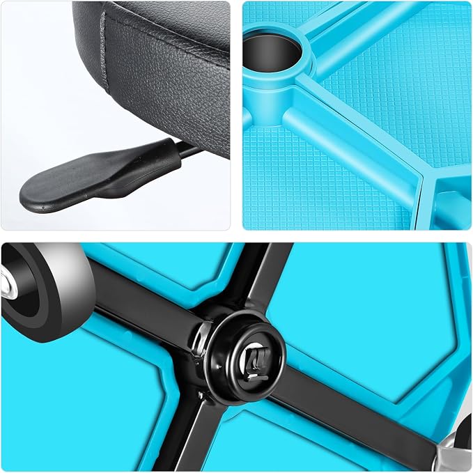 DNA MOTORING Adjustable Height Pneumatic Garage Seat Rolling Mechanic Stool - Image 6