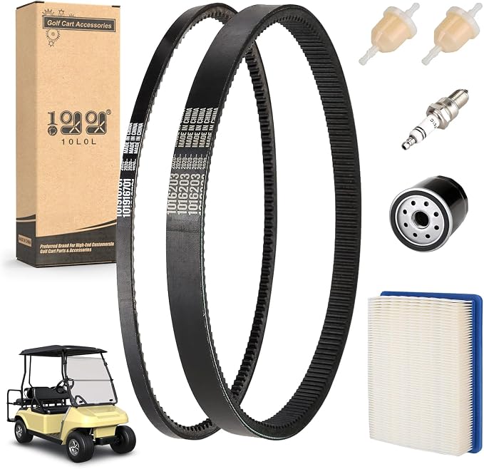 10L0L Golf Cart DS Tune Up Kit W/Clutch Drive Belt &Generator Belt fit by 10L0L