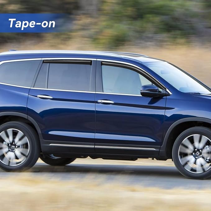 Window Visors Rain Guards for Honda Pilot 2016 2017 2018 2019 2020 2021 2022 - Image 3