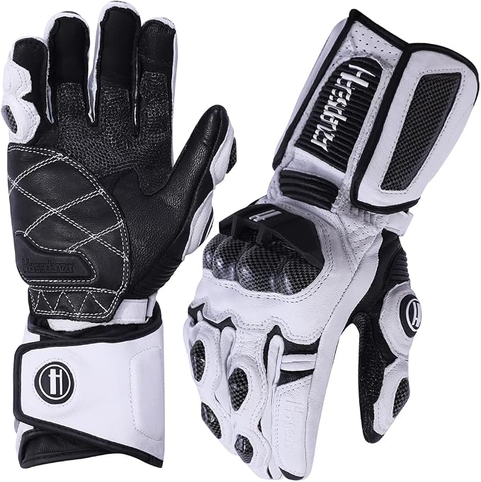 Harssidanzar Leather Motorcycle Gloves by Harssidanzar