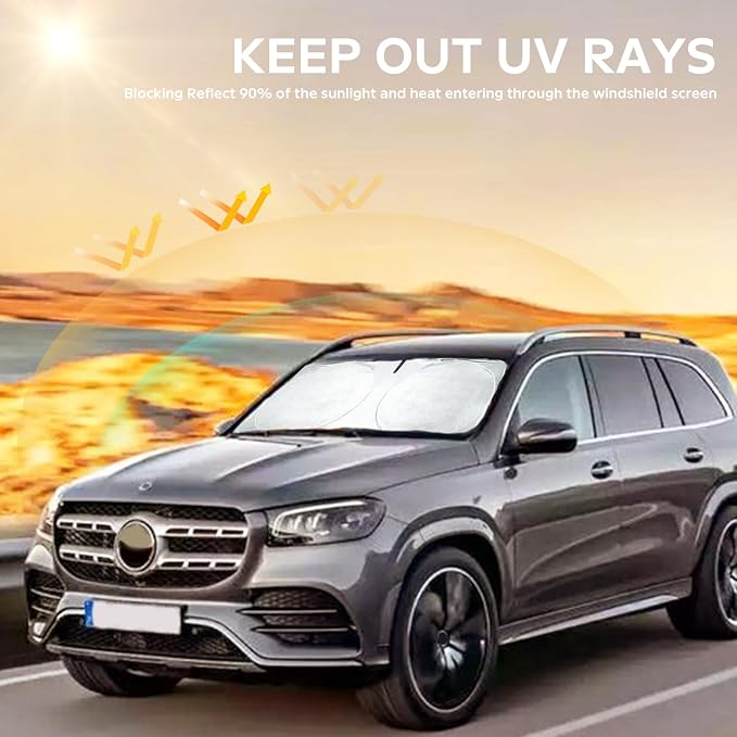 INSAUTO for GLC Windshield Sunshade Foldable Sun Shade Custom-fit for Mercedes - Image 3