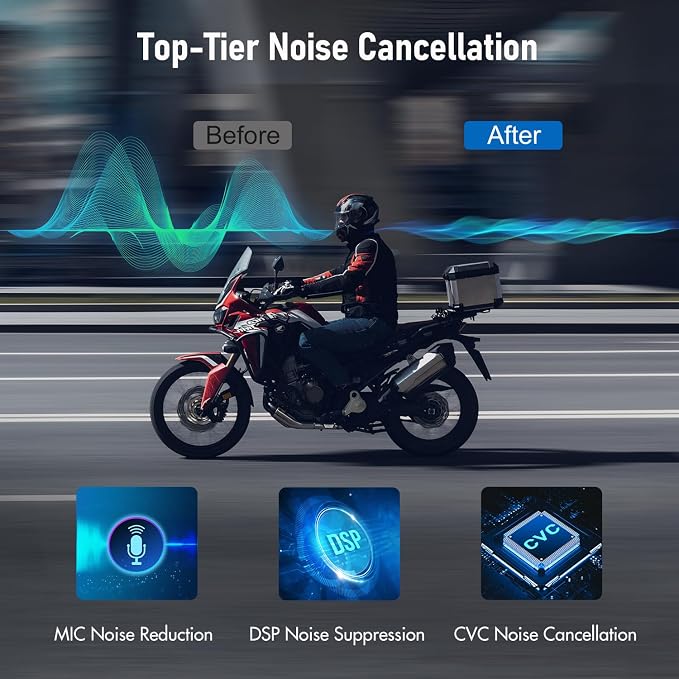 TK-X4SC Motorcycle Bluetooth Headset, 6 Riders 2000m Helmet Group Intercom - Image 3