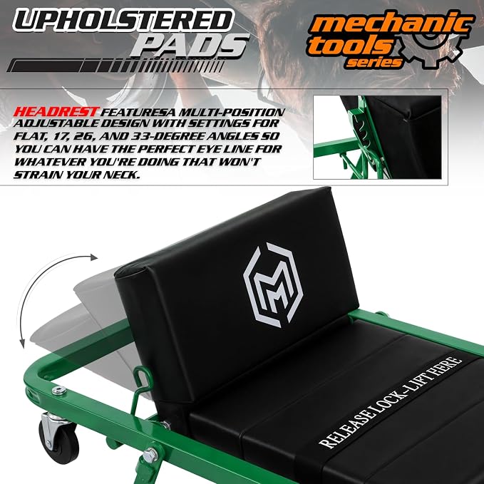 M-AUTO Heavy-Duty Convertible Mechanic Creeper, Z-Creeper 2-in-1 Creeper and - Image 8