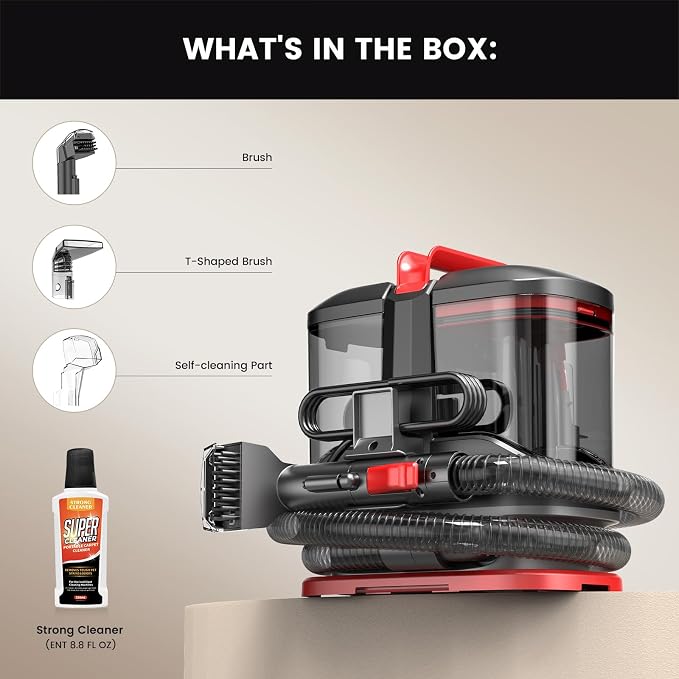 Portable Carpet & Upholstery Cleaner Machine, 15Kpa Strong Suction Spot Cleaner - Image 8