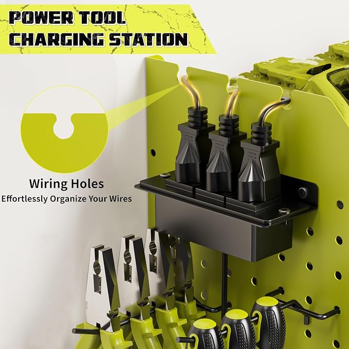 Power Tool Organizer with Charging Station Wall Mount, 3 Layer Expanded Heavy - Image 4