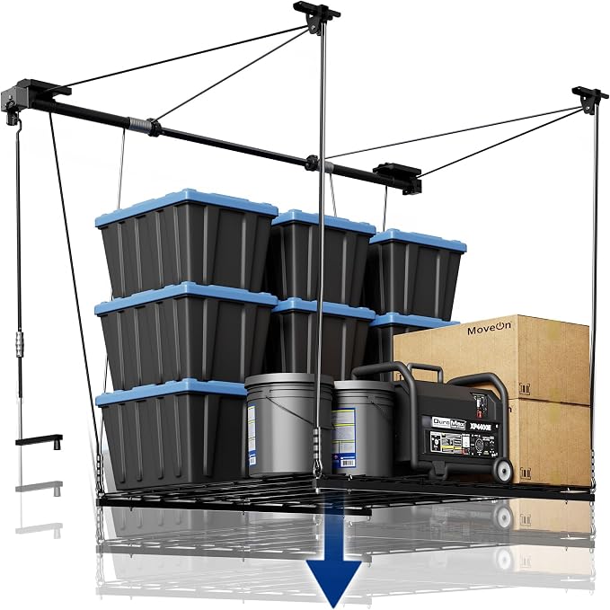 FLEXIMOUNTS Overhead Garage Storage Rack, 4x4 Ft Heavy-Duty Garage Ceiling by FLEXIMOUNTS