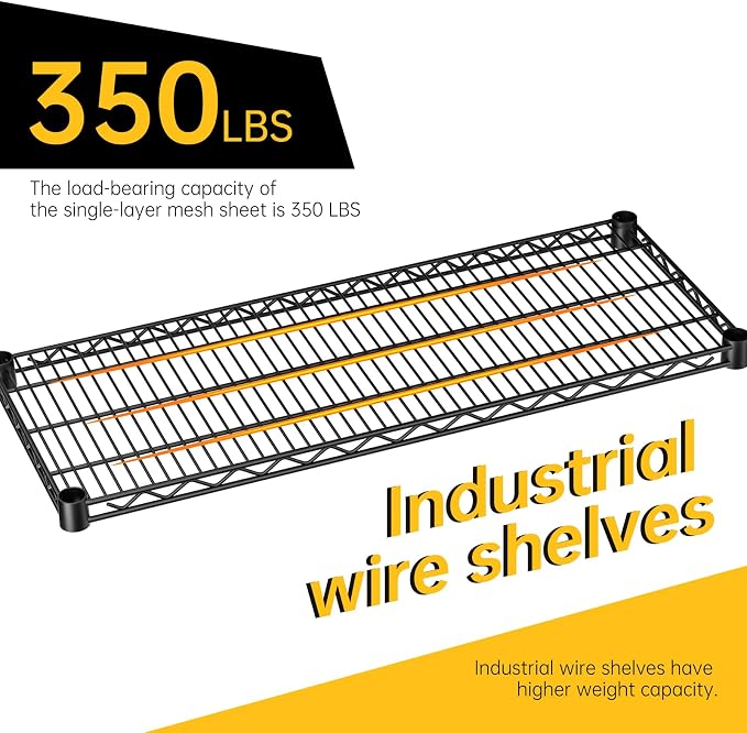SINGAYE 4 Garage Heavy Duty Shelving Unit Kitchen Pantry Close Home Organizers - Image 4