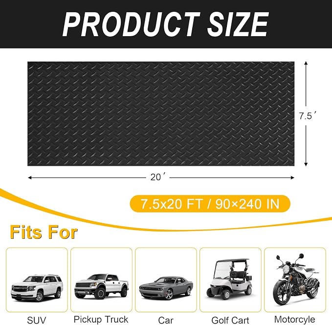7.5x20 FT Garage Floor Mat, Flooring Roll - Image 2