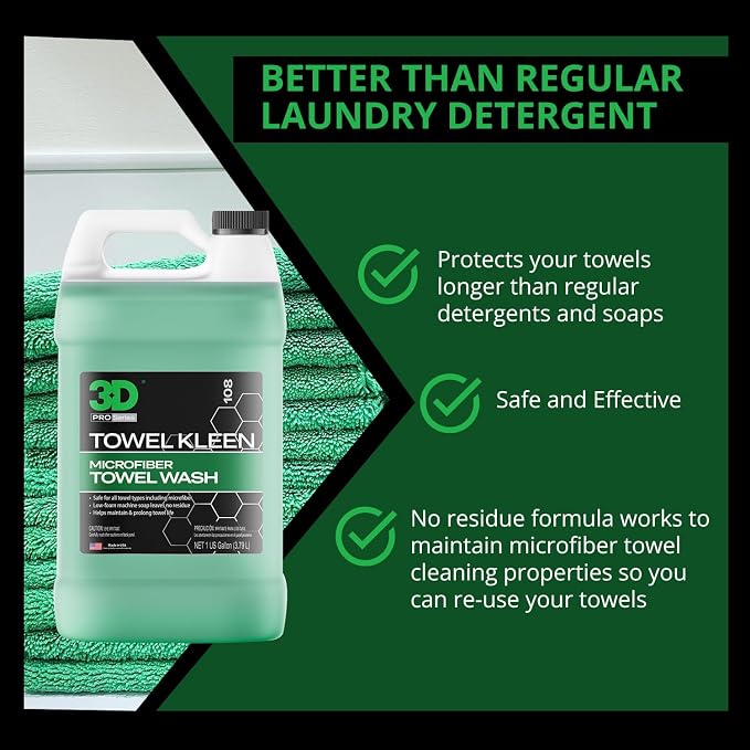 3D Towel Kleen Concentrated Microfiber Towel Detergent - Image 3