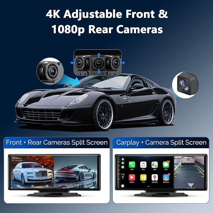 Wireless Carplay Screen for Car, 10.26" HD Touchscreen - Image 5
