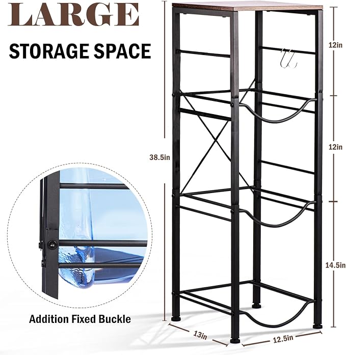 3-Tier 5 Gallon Water Bottle Holder, Heavy Duty Water Jug Rack - Image 2