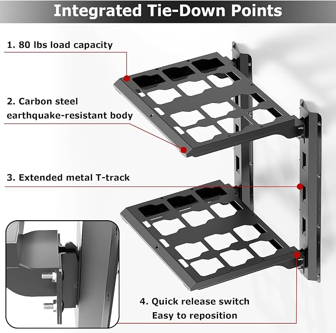 Upgraded Carbon Steel 2-Shelf Racking Kit, 48-22-8480 Compatible - Image 4
