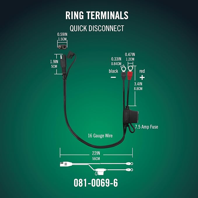 Battery Tender Ring Terminal Harness Accessory Cable - Image 2