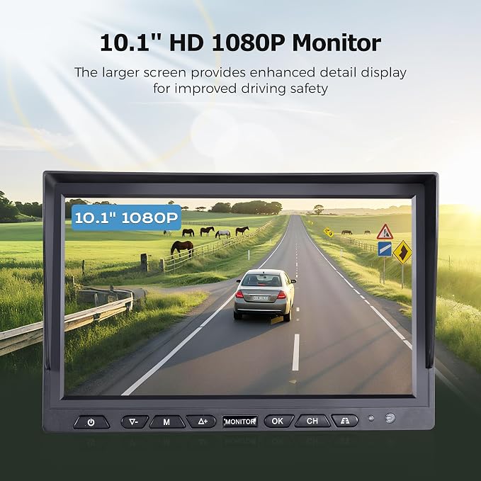 10.1" Wireless RV Backup Camera System, 2 Rear Cameras & 2 Side Cameras - Image 2