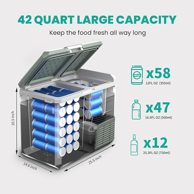Alpicool 12V Refrigerator Freezer, Portable Refrigerator - Image 4