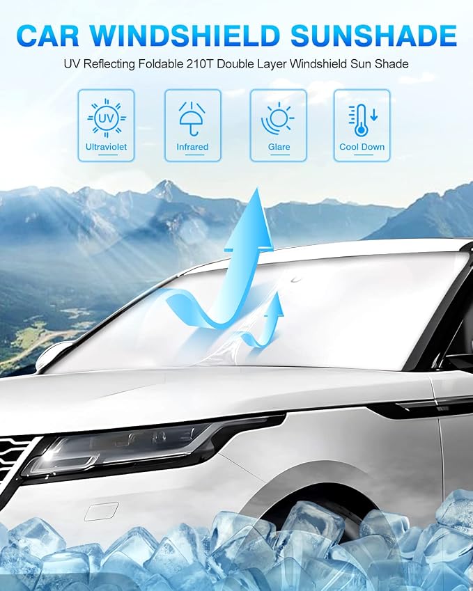 KUST Windshield Sun Shade for 2017-2024 2025 2026 Land Rover Range Rover Velar - Image 2