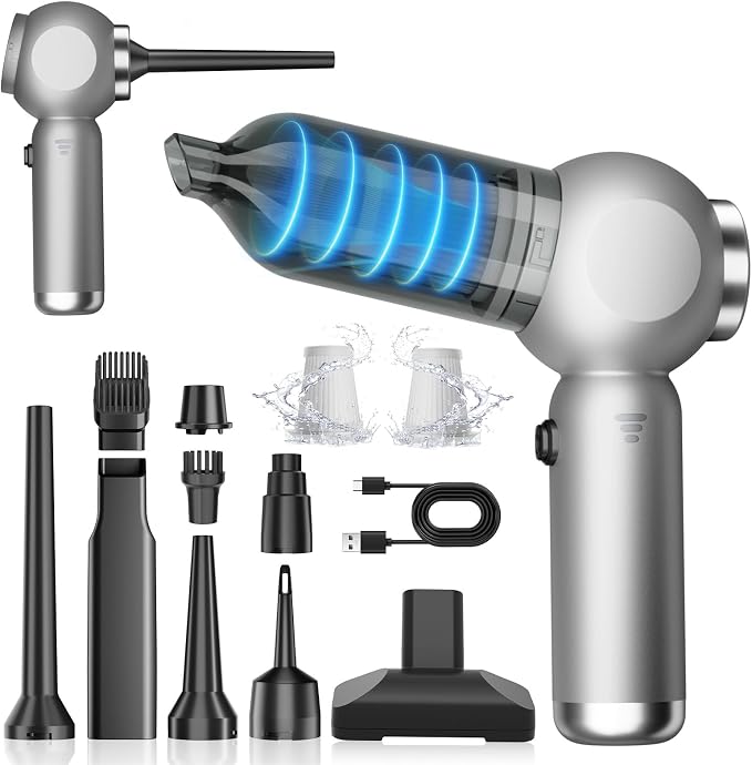 6 in 1 Car Vacuum Portable Cordless, 20000PA Mini Vacuum Cleaner High Power by HOMIGIFTY