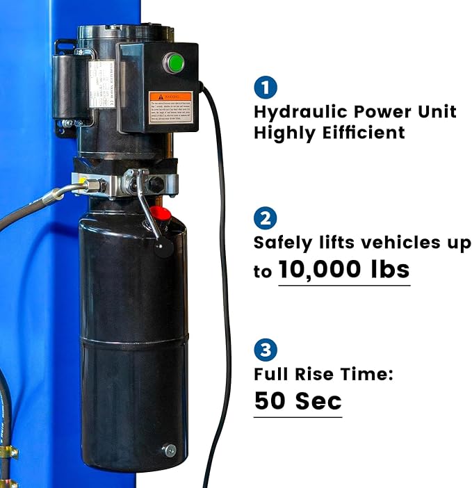 110V Two Post Car Lift 10, 000 LBS Overhead Heavy Duty 2 Posts Auto Hoist Truck - Image 3