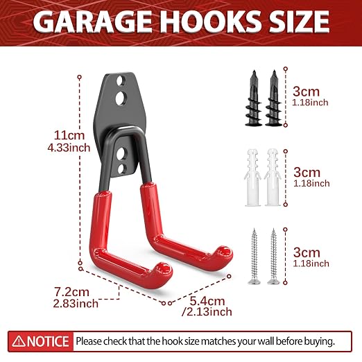 3-H Heavy Duty Garage Hooks - Image 2