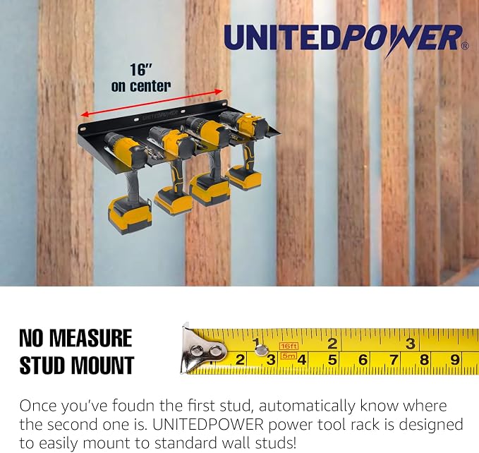 UNITEDPOWER Electric Drill Storage Rack, Holds 4 Drills, Wall Mounted Power - Image 5