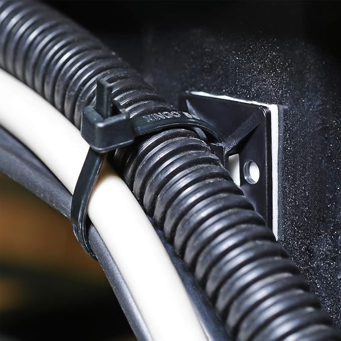 200pcs 3/4" 3M Back-Glue Self Adhesive Black Strong Cable Zip Tie Mounts - Image 4